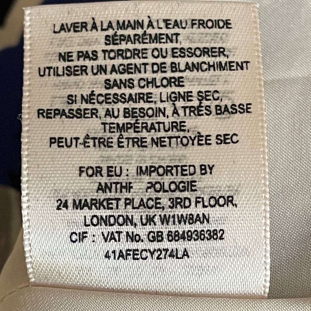 Maeve Silk Blue and White Floral Mini Dress Womens Size 2 - Picture 9 of 9